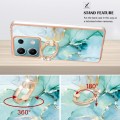 For Xiaomi Redmi Note 13 5G Global Electroplating Marble IMD TPU Phone Case with Ring Holder(Green 0