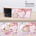 For Xiaomi Poco X6 Pro / Redmi K70E Electroplating Marble IMD TPU Phone Case with Ring Holder(Rose G