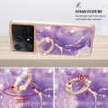 For Xiaomi Poco X6 Pro / Redmi K70E Electroplating Marble IMD TPU Phone Case with Ring Holder(Purple