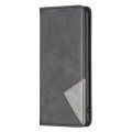 For Xiaomi Redmi Note 13 Rhombus Texture Magnetic Leather Phone Case(Black)