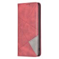 For Xiaomi Redmi Note 13 4G Global Rhombus Texture Magnetic Leather Phone Case(Red)