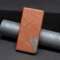 For Xiaomi Redmi A3 Rhombus Texture Magnetic Leather Phone Case(Brown)