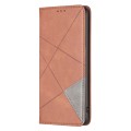 For Xiaomi Redmi A3 Rhombus Texture Magnetic Leather Phone Case(Brown)