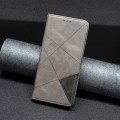 For Xiaomi Poco M6 Pro 4G Rhombus Texture Magnetic Leather Phone Case(Grey)