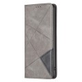 For Xiaomi Poco M6 Pro 4G Rhombus Texture Magnetic Leather Phone Case(Grey)