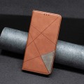 For Xiaomi Poco M6 Pro 4G Rhombus Texture Magnetic Leather Phone Case(Brown)