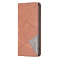 For Xiaomi Poco M6 Pro 4G Rhombus Texture Magnetic Leather Phone Case(Brown)