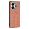 For Xiaomi Poco M6 4G / Redmi 13 4G Rhombus Texture Magnetic Leather Phone Case(Brown)