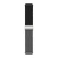 20mm Buckle Braided Nylon Watch Band(Black Grey)