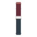 20mm Buckle Braided Nylon Watch Band(Wine Red Blue)