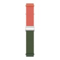 20mm Buckle Braided Nylon Watch Band(Orange Green)