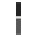 22mm Buckle Braided Nylon Watch Band(Black Grey)