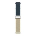 22mm Buckle Braided Nylon Watch Band(Dark Blue Beige)
