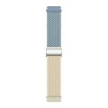 22mm Buckle Braided Nylon Watch Band(Cyan Blue Starlight)