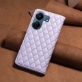 For Xiaomi Redmi 13C Diamond Lattice Magnetic Leather Flip Phone Case(Purple)
