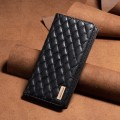 For Xiaomi Redmi 13C Diamond Lattice Magnetic Leather Flip Phone Case(Black)