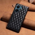 For Xiaomi Redmi 13C Diamond Lattice Magnetic Leather Flip Phone Case(Black)