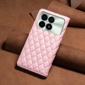 For Xiaomi Redmi K70 / K70 Pro Diamond Lattice Magnetic Leather Flip Phone Case(Pink)