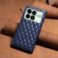 For Xiaomi Redmi K70E Diamond Lattice Magnetic Leather Flip Phone Case(Blue)