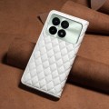 For Xiaomi Redmi K70E Diamond Lattice Magnetic Leather Flip Phone Case(White)
