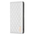 For Xiaomi Redmi Note 13 4G Global Diamond Lattice Magnetic Leather Flip Phone Case(White)