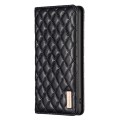 For Xiaomi Redmi Note 13 4G Global Diamond Lattice Magnetic Leather Flip Phone Case(Black)