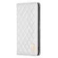 For Xiaomi Redmi Note 13 Pro 4G Global Diamond Lattice Magnetic Leather Flip Phone Case(White)
