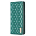 For Xiaomi Poco M6 Pro 4G Diamond Lattice Magnetic Leather Flip Phone Case(Green)