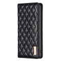 For Xiaomi Poco M6 Pro 4G Diamond Lattice Magnetic Leather Flip Phone Case(Black)