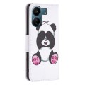 For Xiaomi Redmi 13C Colored Drawing Pattern Leather Phone Case(Panda)