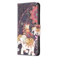For Xiaomi Redmi Note 13 4G Global Colored Drawing Pattern Leather Phone Case(Flowers Elephant)