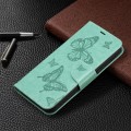 For Xiaomi Redmi Note 13 Pro 4G Global Two Butterflies Embossing Leather Phone Case(Green)