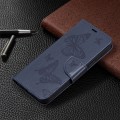 For Xiaomi Poco M6 Pro 4G Two Butterflies Embossing Leather Phone Case(Blue)