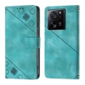 For Xiaomi 13T Skin-feel Embossed Leather Phone Case(Green)