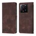 For Xiaomi 13T Skin-feel Embossed Leather Phone Case(Brown)