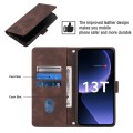 For Xiaomi 13T Skin-feel Embossed Leather Phone Case(Brown)