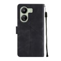 For Xiaomi Redmi 13C Skin-feel Embossed Leather Phone Case(Black)