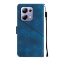For Xiaomi Poco M6 Pro 4G Skin-feel Embossed Leather Phone Case(Blue)