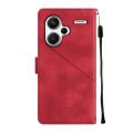 For Xiaomi Redmi Note 13 Pro+ 5G Skin-feel Embossed Leather Phone Case(Red)