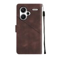 For Xiaomi Redmi Note 13 Pro+ 5G Skin-feel Embossed Leather Phone Case(Brown)