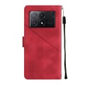 For Xiaomi Redmi K70E Skin-feel Embossed Leather Phone Case(Red)