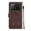 For Xiaomi Redmi K70E Skin-feel Embossed Leather Phone Case(Brown)