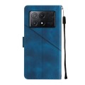 For Xiaomi Poco X6 Pro Skin-feel Embossed Leather Phone Case(Blue)