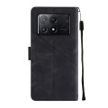For Xiaomi Poco X6 Pro Skin-feel Embossed Leather Phone Case(Black)