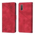 For Xiaomi Mi CC9e / Mi A3 Skin Feel Embossed Leather Phone Case(Red)