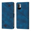 For Xiaomi Poco M3 Pro 5G / Redmi Note 10 5G Skin Feel Embossed Leather Phone Case(Blue)