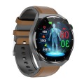 TK20 1.39 inch IP68 Waterproof Leather Band Smart Watch Supports ECG / Remote Families Care / Body T