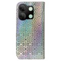 For Infinix Smart 7 HD Colorful Magnetic Buckle Leather Phone Case(Silver)
