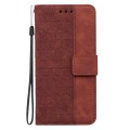 For Infinix Smart 7 HD Geometric Embossed Leather Phone Case(Brown)