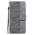 For Infinix Hot 40 / 40 Pro Geometric Embossed Leather Phone Case(Grey)